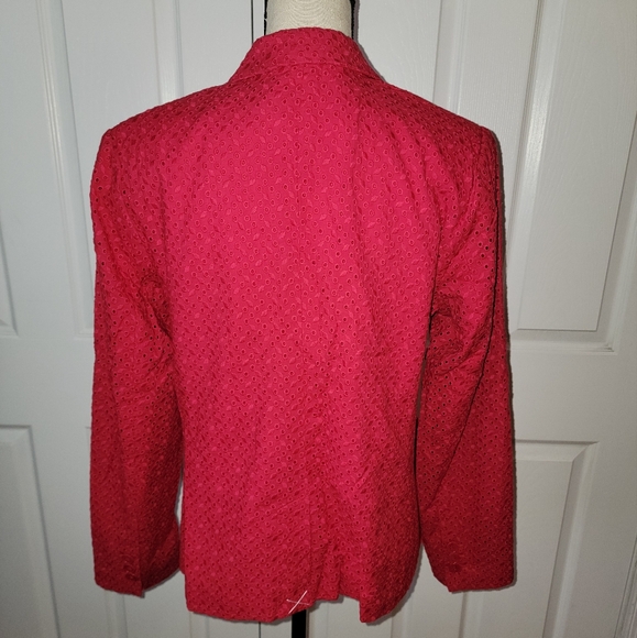 Talbots Magenta Eyelet Blazer - Picture 2 of 4